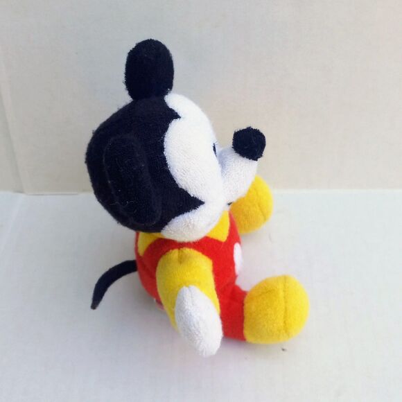 Vintage Gund Baby Mickey Terrycloth Rattle Plush-Embroidered Eyes-Disney-7 Inch - Picture 4 of 9